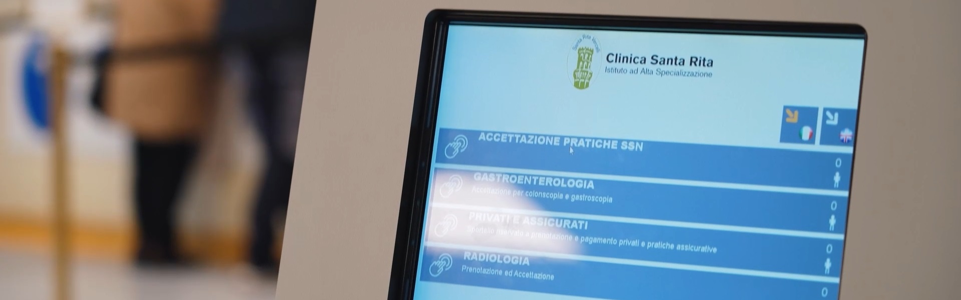 Poliambulatorio Clinica Santa Rita di Vercelli, Totem accettazione pazienti